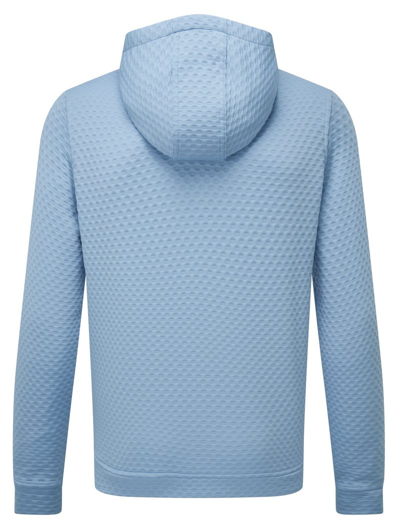 FootJoy Textured Knit Hoodie herr sweatshirt, air blue