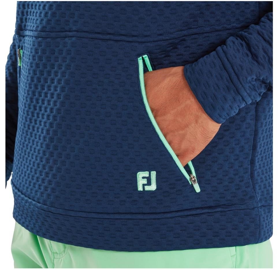 FootJoy Textured Knit Hoodie herr sweatshirt, navy