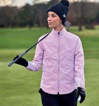 FootJoy HydroLite X damjacka, orkidé/vit prick