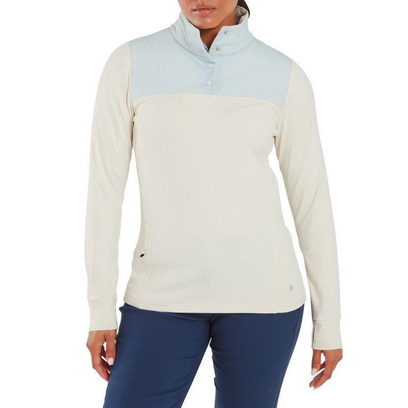 FootJoy ThermoSeries Hybrid Popover damtröja, off white/ice blue