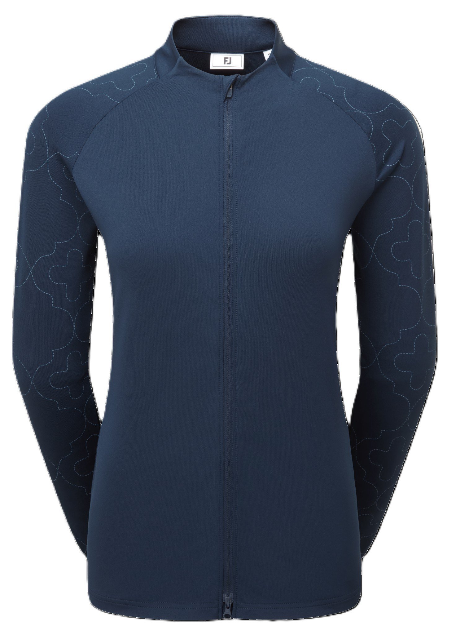 FootJoy Midlayer Full Zip Printed Sleeve damtröja med dragkedja, navy