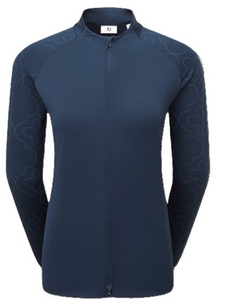 FootJoy Midlayer Full Zip Printed Sleeve damtröja med dragkedja, navy