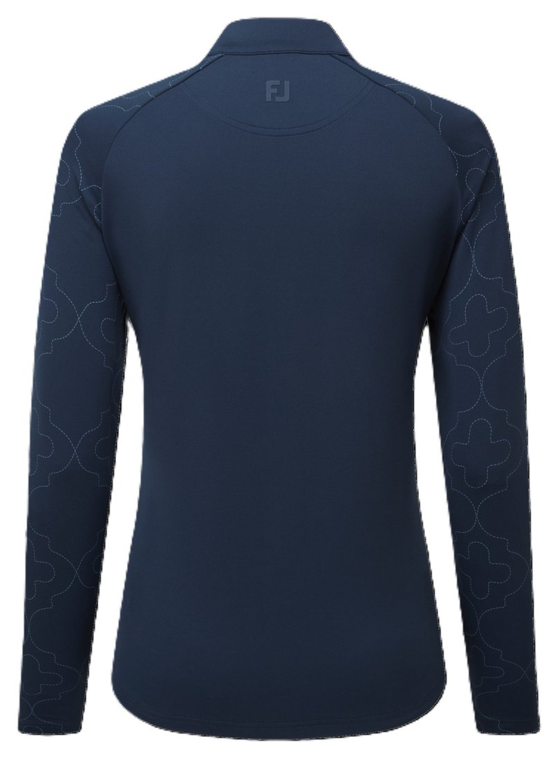 FootJoy Midlayer Full Zip Printed Sleeve damtröja med dragkedja, navy