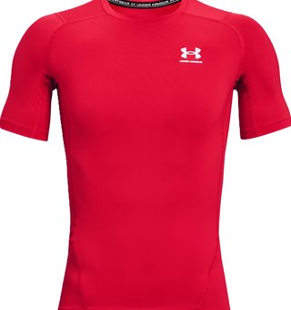 Under Armour HeatGear herr kompressionströja, röd/vit