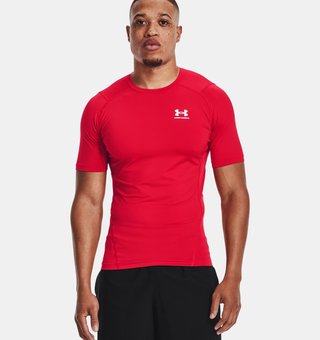 Under Armour HeatGear herr kompressionströja, röd/vit