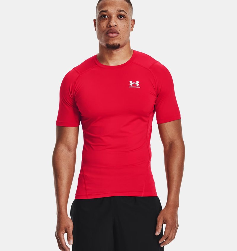 Under Armour HeatGear herr kompressionströja, röd/vit