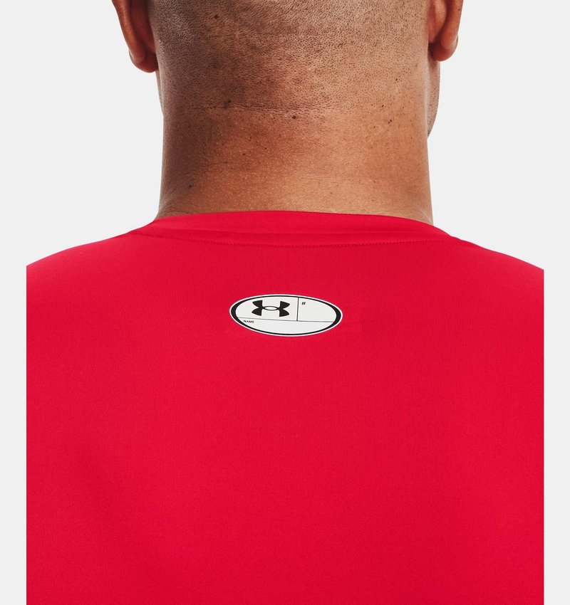Under Armour HeatGear herr kompressionströja, röd/vit