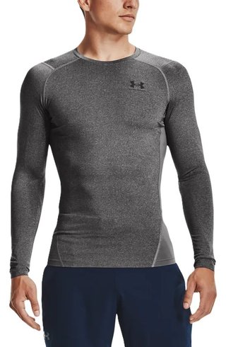 Under Armour HeatGear herr kompressionsöverdel med lång ärm, carbon heather
