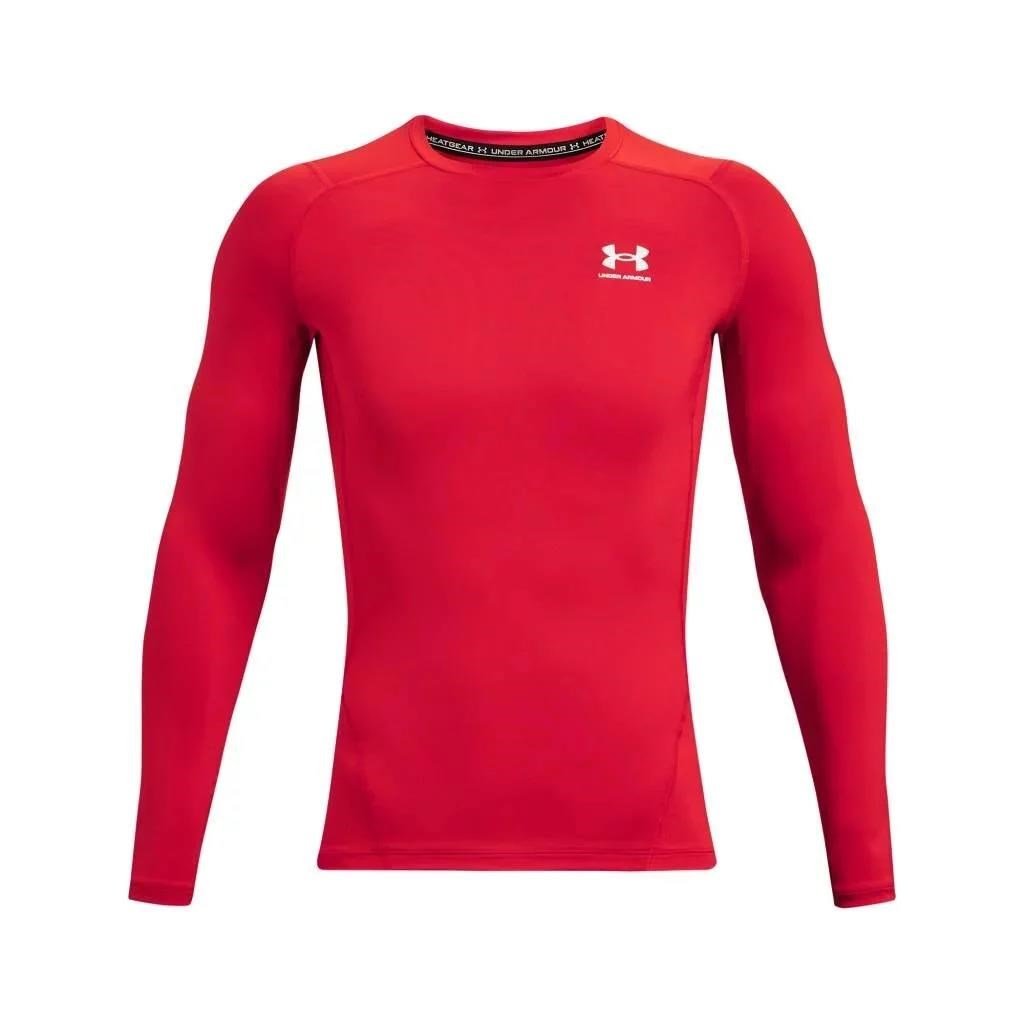 Under Armour HeatGear herr kompressionsöverdel med lång ärm, röd