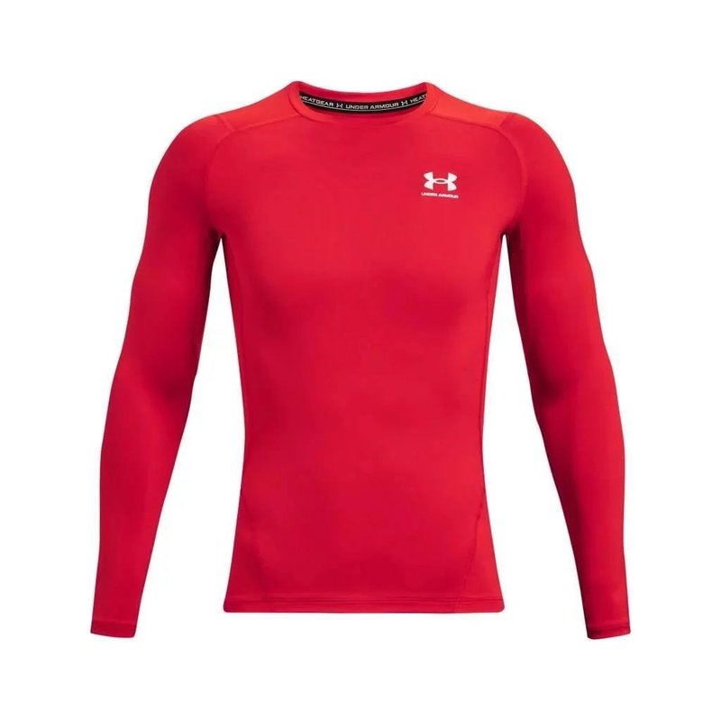 Under Armour HeatGear herr kompressionsöverdel med lång ärm, röd