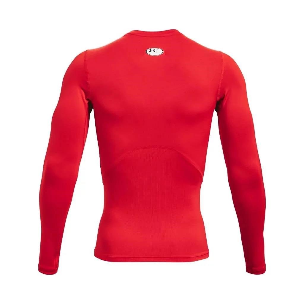 Under Armour HeatGear herr kompressionsöverdel med lång ärm, röd