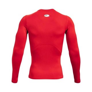 Under Armour HeatGear herr kompressionsöverdel med lång ärm, röd