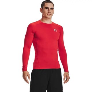 Under Armour HeatGear herr kompressionsöverdel med lång ärm, röd
