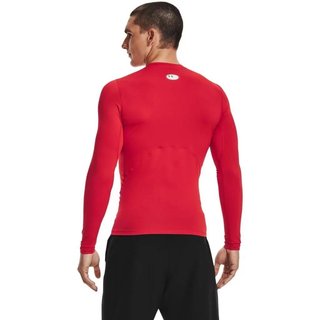 Under Armour HeatGear herr kompressionsöverdel med lång ärm, röd