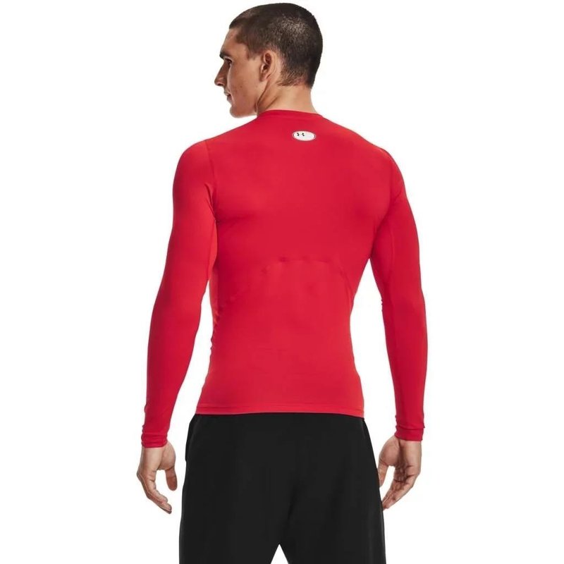 Under Armour HeatGear herr kompressionsöverdel med lång ärm, röd
