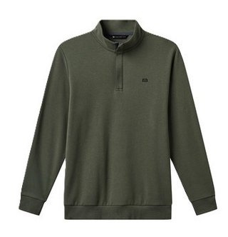 Travis Mathew Cloud Quarter Zip 2.0 herr mikina, dark olive