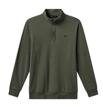 Travis Mathew Cloud Quarter Zip 2.0 herr mikina, dark olive