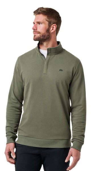 Travis Mathew Cloud Quarter Zip 2.0 herr mikina, dark olive