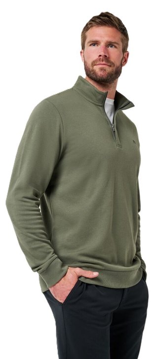 Travis Mathew Cloud Quarter Zip 2.0 herr mikina, dark olive