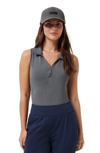 Travis Mathew Featherweight Active 2.0 Sleeveless dampolo, heather black