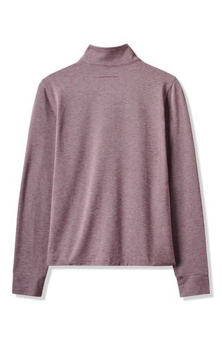 Travis Mathew Featherweightt Active Zip Long Sleeve dampolo, heather damson