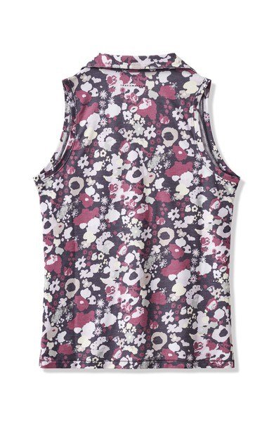 Travis Mathew Featherweight Printed Sleeveless dampolo, graystone floral multi