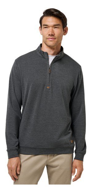 Travis Mathew Cloud herr tröja 1/4 zip, heather black