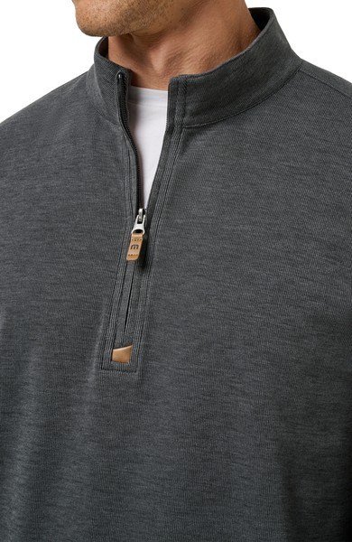 Travis Mathew Cloud herr tröja 1/4 zip, heather black