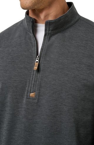 Travis Mathew Cloud herr tröja 1/4 zip, heather black