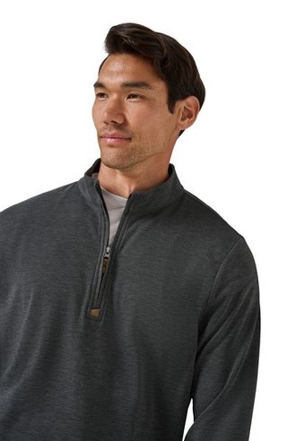 Travis Mathew Cloud herr tröja 1/4 zip, heather black