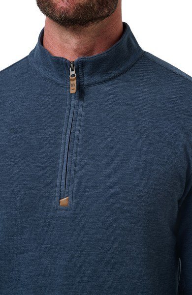 Travis Mathew Cloud herr tröja 1/4 zip, heather navy