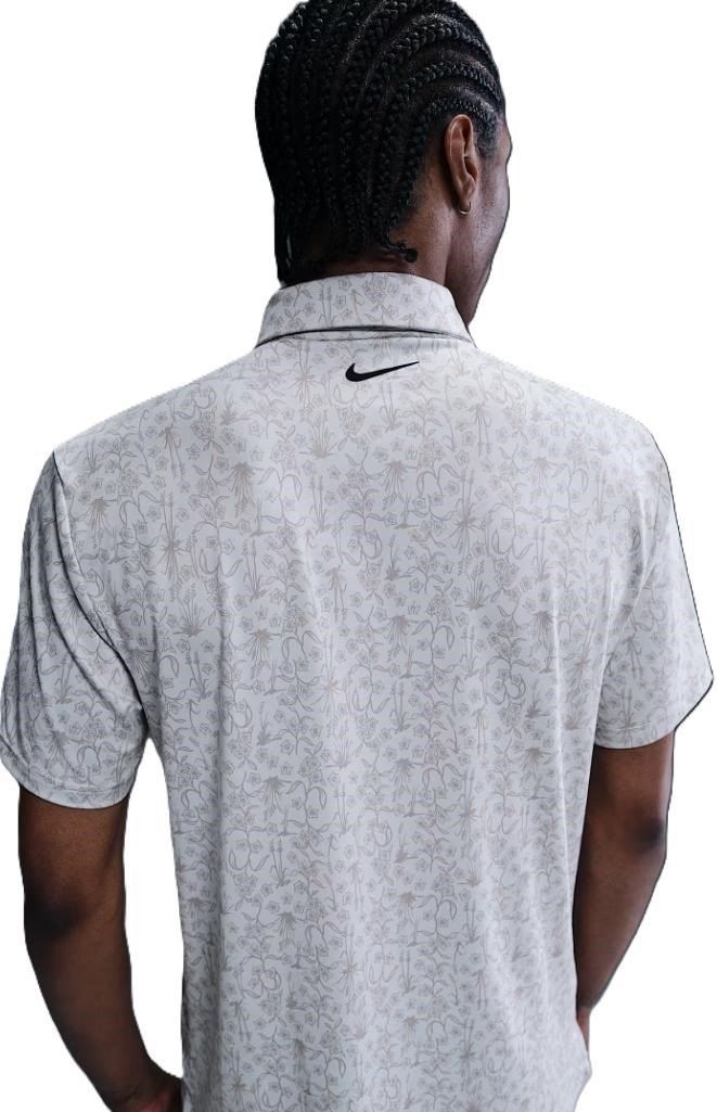 Nike Dri-FIT Tour Print herr polo, photon dust/black