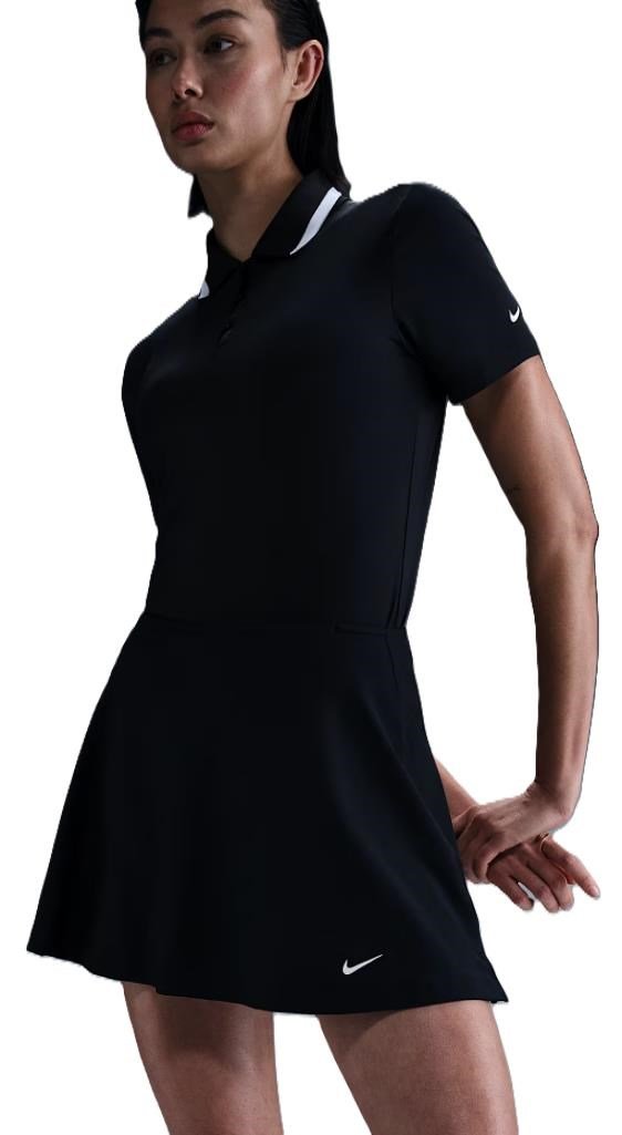 Nike Dri-Fit Tour damgolfkjol, svart/vit