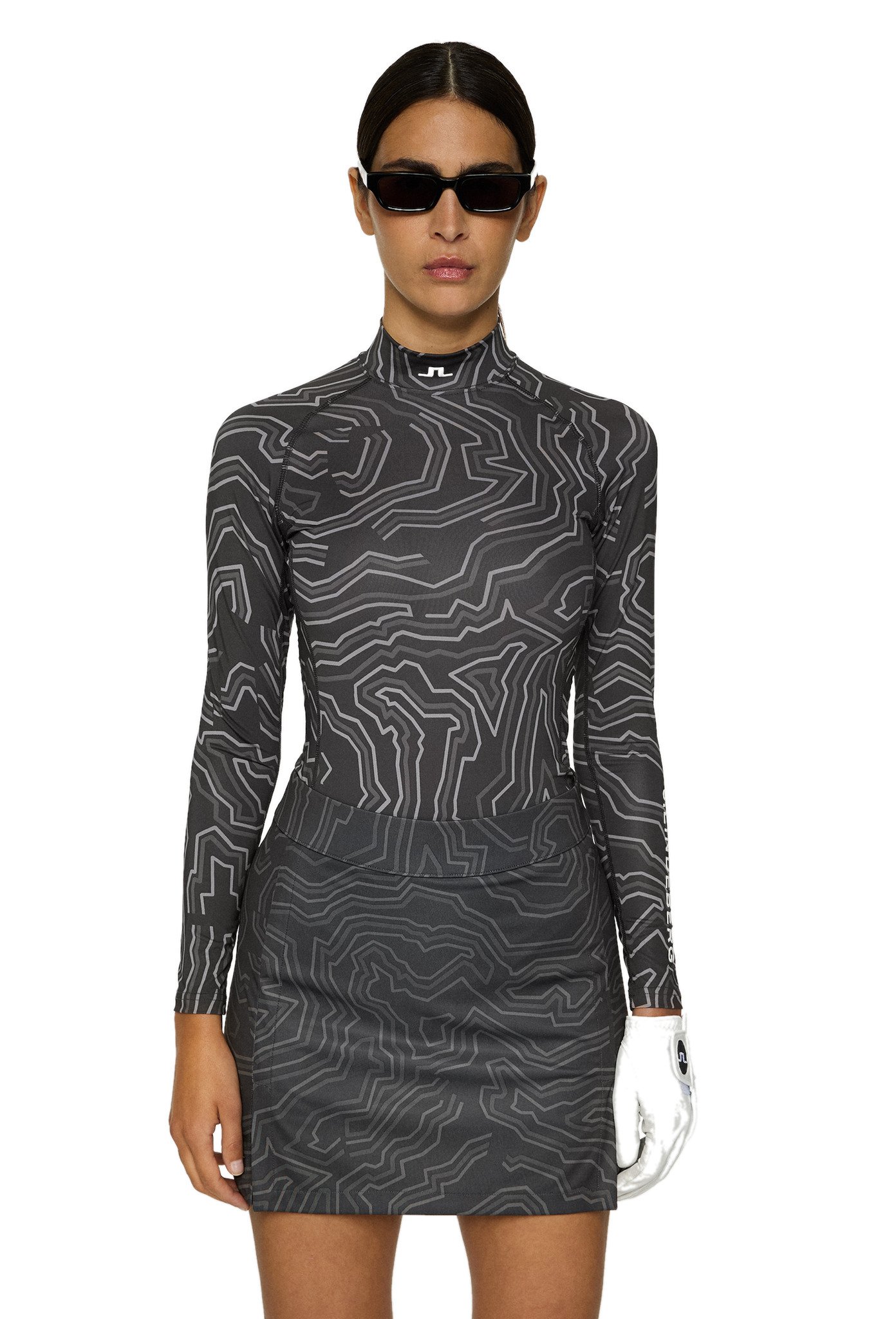 J.Lindeberg Ella Print Compression dam T-shirt, asphalt