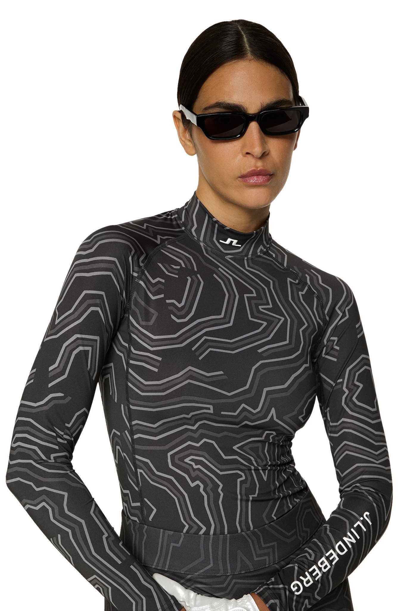 J.Lindeberg Ella Print Compression dam T-shirt, asphalt