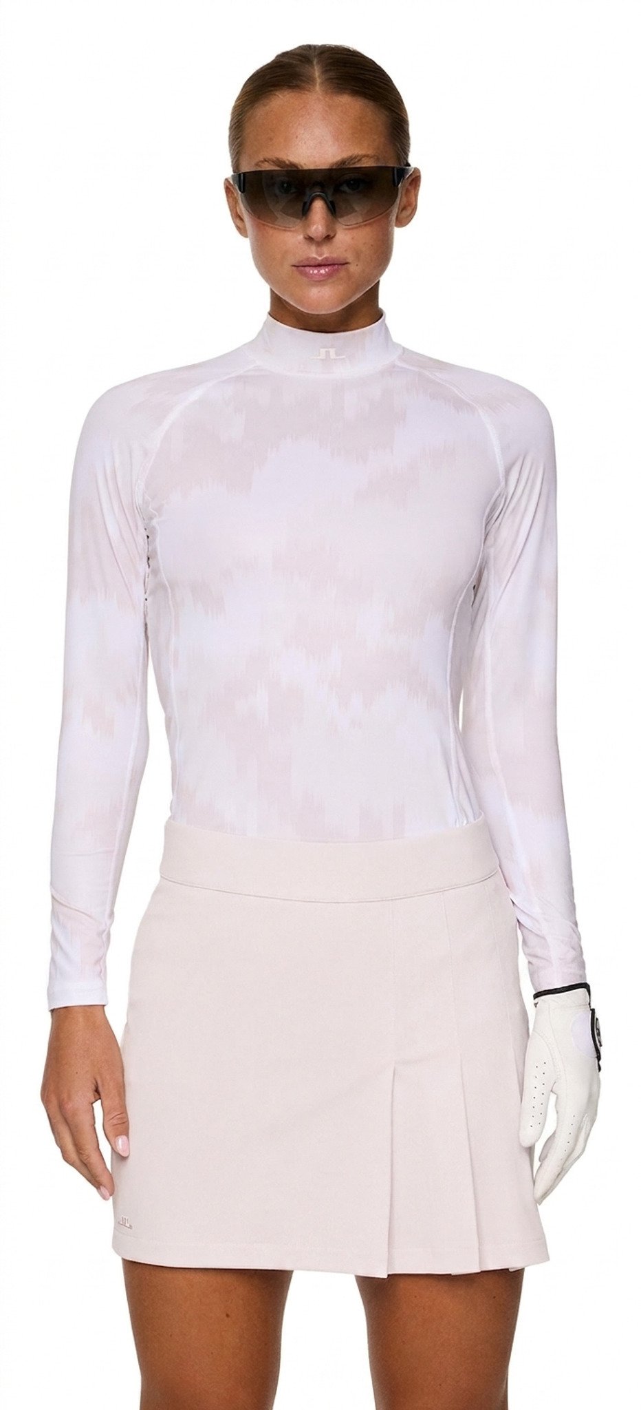J.Lindeberg Ella Print Compression dam T-shirt, warp gray lilac