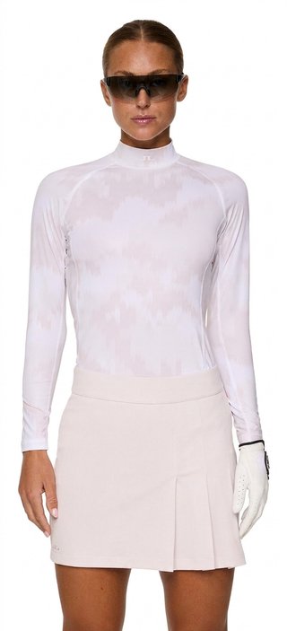 J.Lindeberg Ella Print Compression dam T-shirt, warp gray lilac