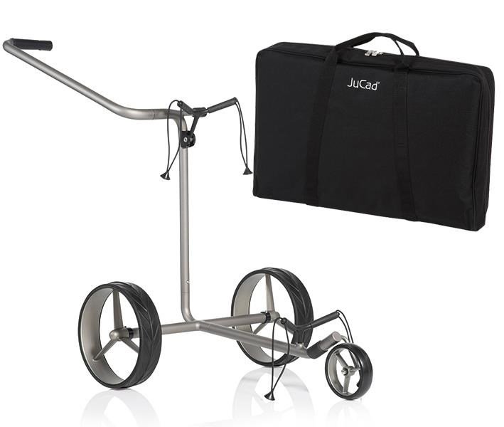 JuCad Edition S 3-hjulig manuell vagn, aluminiumlegering + bärväska JTT, silver