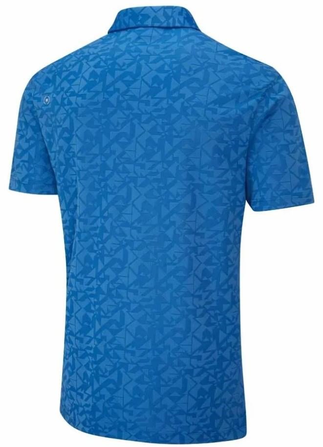 PING Geo Camo herr polo, tidal blue