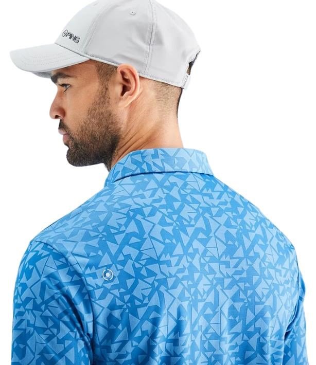 PING Geo Camo herr polo, tidal blue