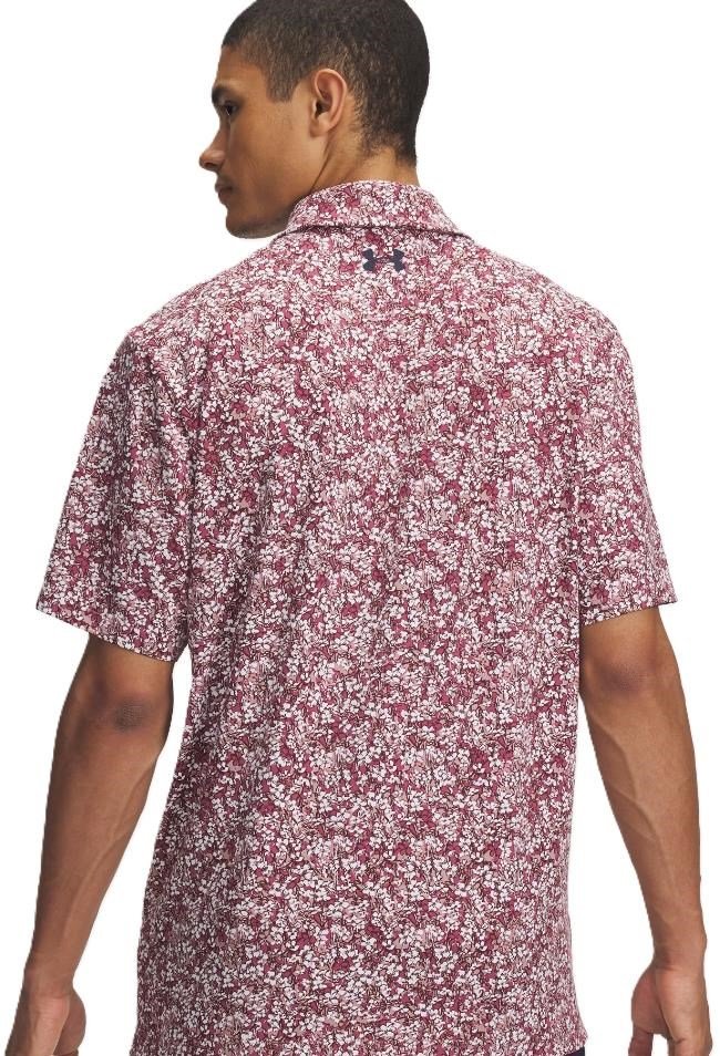 Under Armour Playoff 3.0 Printed herr polo, tourmaline pink/dark maroon/midnight navy