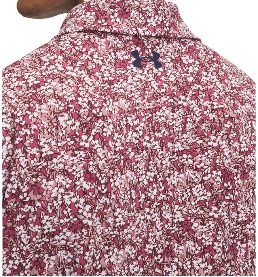 Under Armour Playoff 3.0 Printed herr polo, tourmaline pink/dark maroon/midnight navy