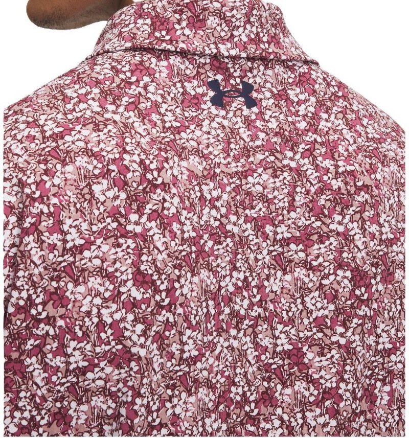 Under Armour Playoff 3.0 Printed herr polo, tourmaline pink/dark maroon/midnight navy
