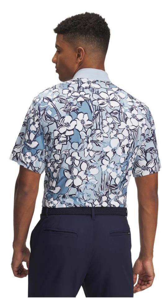 Under Armour Drive Chill Printed herr polo, blue calm/midnight navy