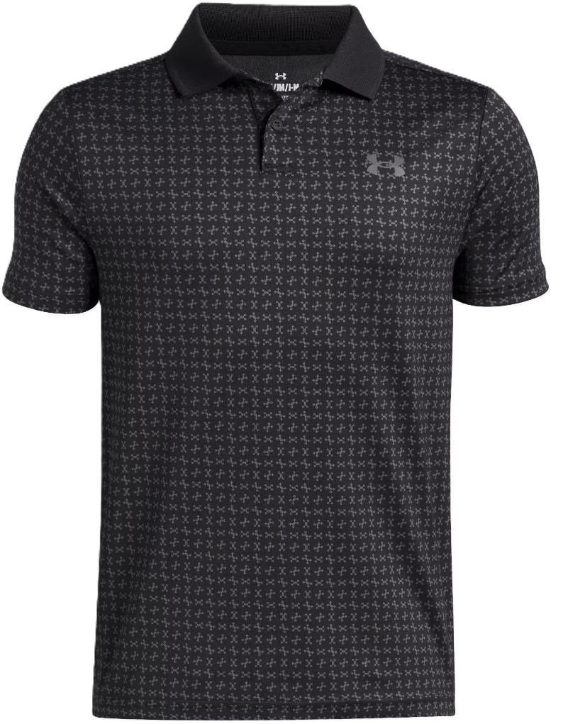 Under Armour Matchplay Printed junior polo, svart/castlerock