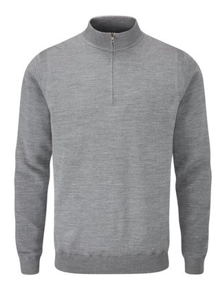 PING Croy Lined Half Zip herr tröja, french grey marl
