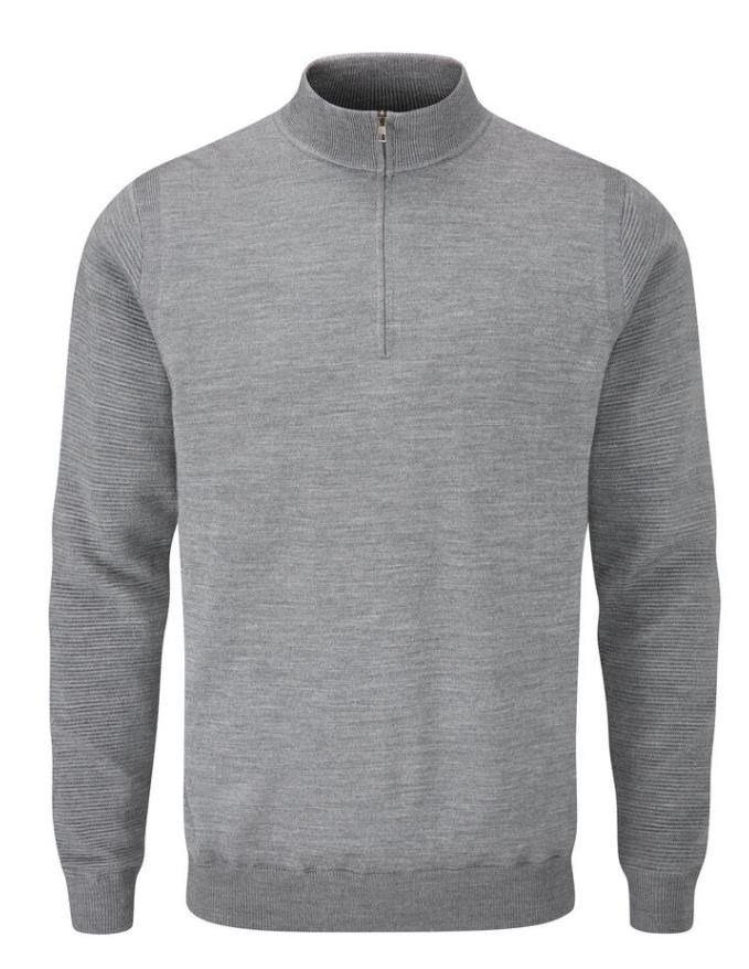 PING Croy Lined Half Zip herr tröja, french grey marl