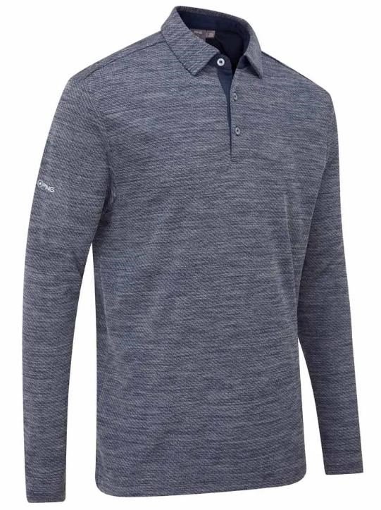 PING Creek långärmad polo herr, navy melange
