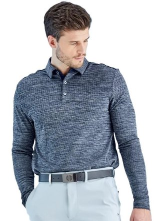 PING Creek långärmad polo herr, navy melange