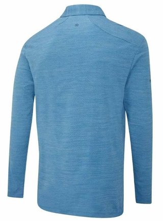 PING Creek långärmad polo herr, tidal blue melange